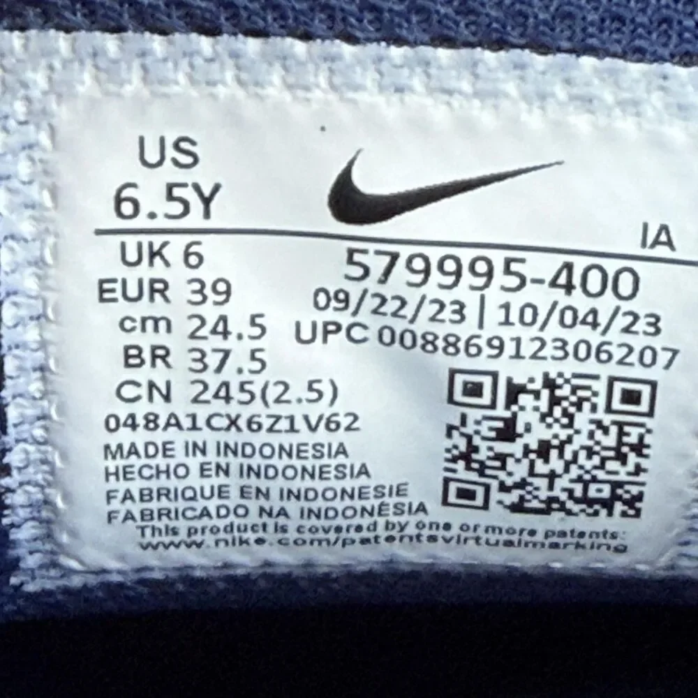 Nike Air Max Shoes Boys Size 6.5Y Blue Gray Athletic Running Sneakers 579995-400